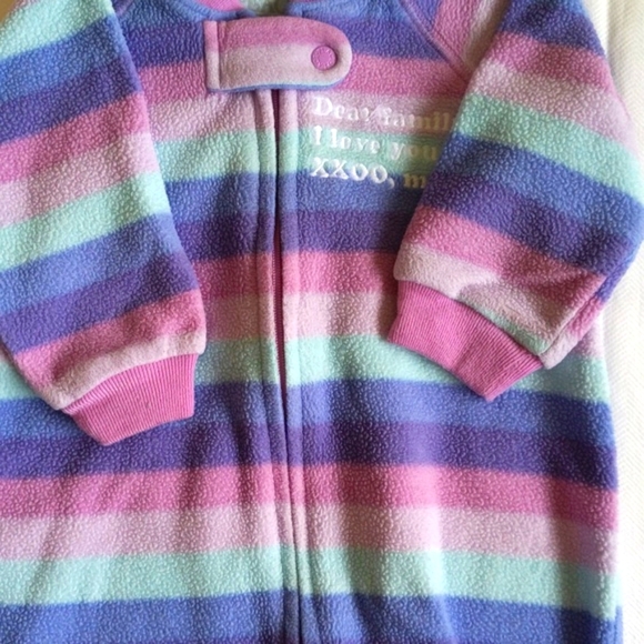 children's place striped fleece zipper footie sleeper pajamas 3-6 months baby - Picture 5 of 6